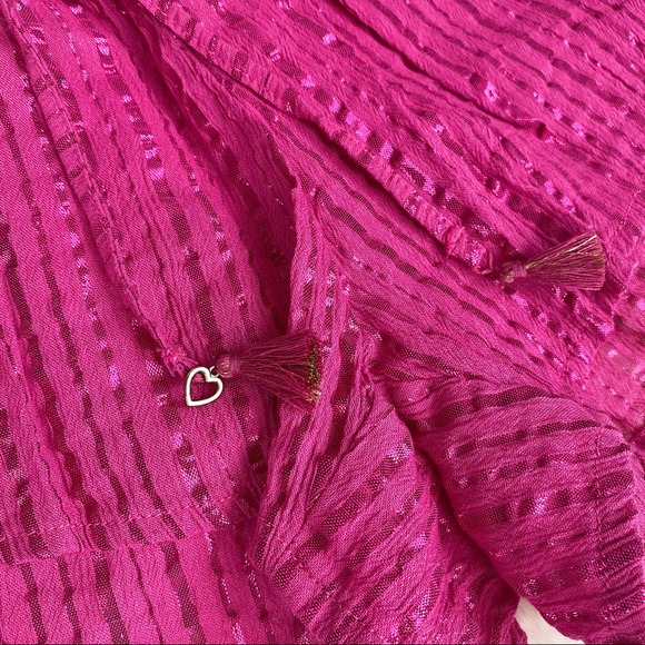 NWOT Victoria’s Secret Size XS Hot Pink Shimmer Short Shorts w/ Drawstring - Picture 3 of 6